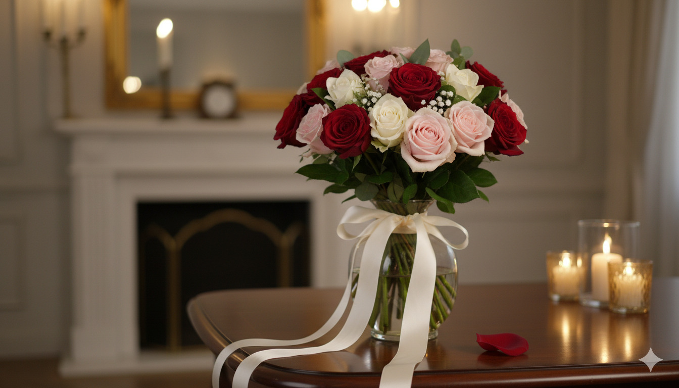 Elegant roses bouquet arrangement